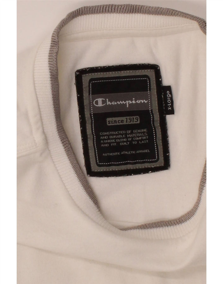CHAMPION Mens T-Shirt Top XL White Cotton Vintage Champion and Second-Hand Champion from Messina Hembry 