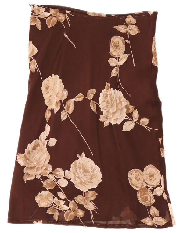 Via Dei Ciclamini Womens Straight Skirt IT 42 Medium W28 Brown Floral