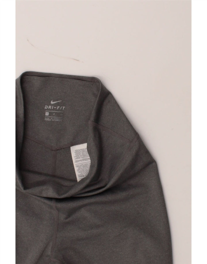 NIKE Womens Dri Fit Graphic Leggings UK 10 Small  Grey Polyester Vintage Nike and Second-Hand Nike from Messina Hembry 