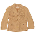 KAREN MILLEN Damen 5-Knopf-Blazerjacke UK 12 Mittelbeige Viskose