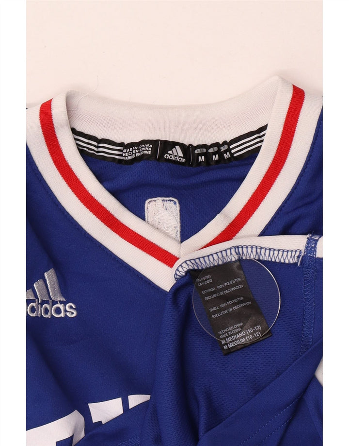 Adidas Boys Graphic Vest Top 11-12 Years Medium Blue Colourblock Polyester