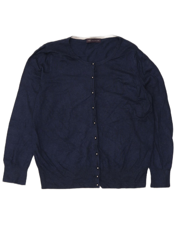 Marks & Spencer Womens Cardigan Sweater UK 18 XL  Navy Blue Viscose
