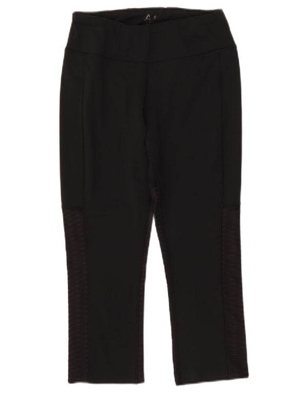 Reebok Womens Speedwick Capri Leggings UK 8/10 Small Black Spotted