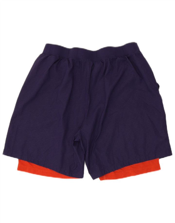 Asics Herren-Sportshorts XL Marineblaues Colourblock-Polyester