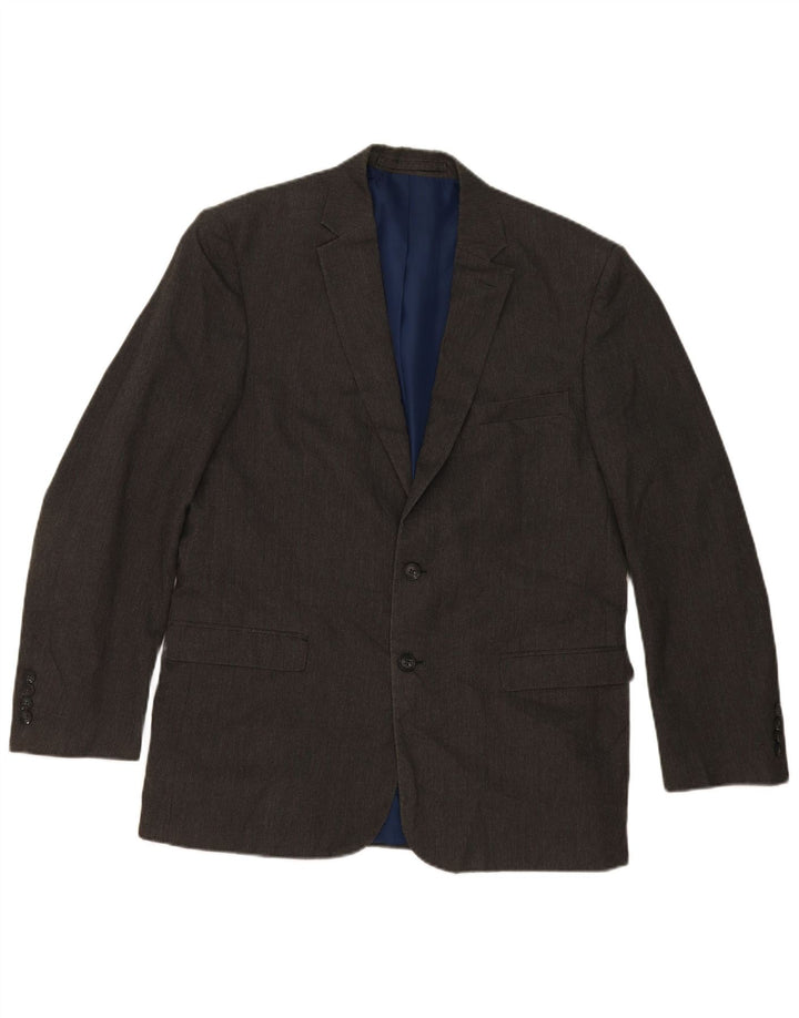 MARKS & SPENCER Mens 2 Button Blazer Jacket UK 38 Medium Grey Polyester