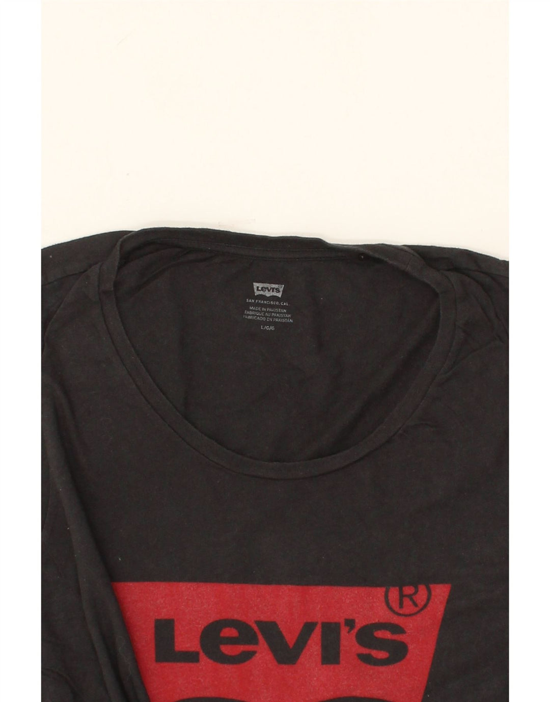 LEVI'S Womens Graphic Vest Top UK 16 Large Black Cotton Vintage Levi's and Second-Hand Levi's from Messina Hembry 