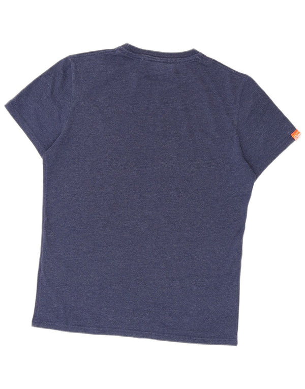 Superdry Mens Graphic T-Shirt Top Large Blue Cotton