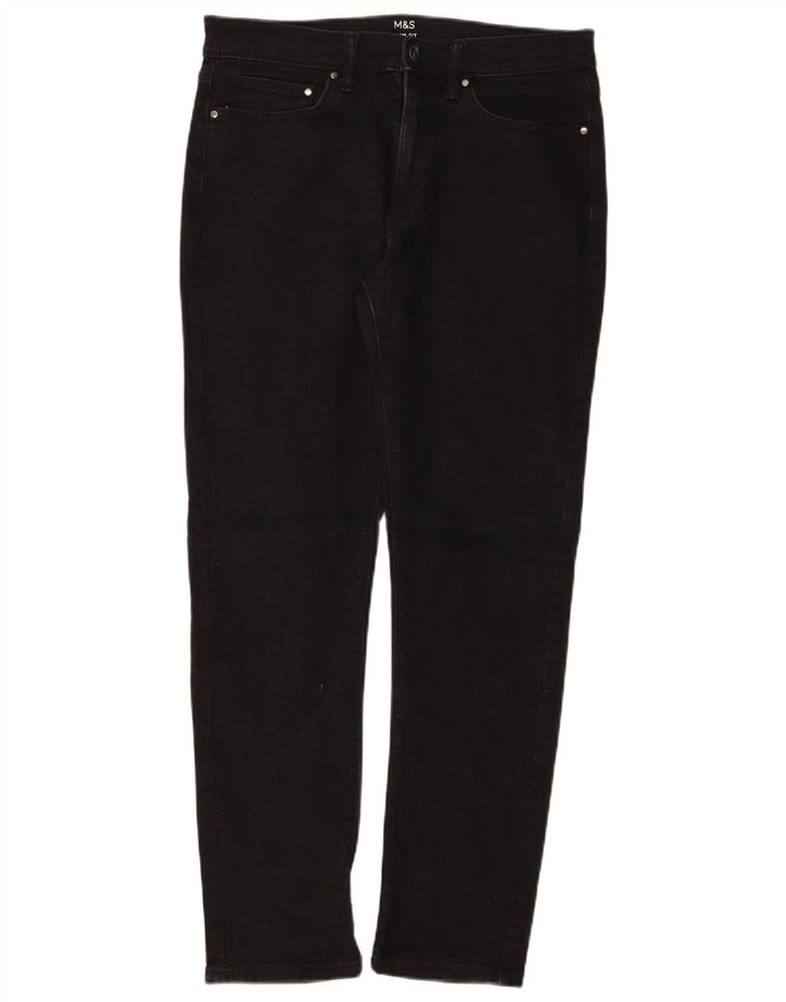Jeans slim regolari da uomo Marks & Spencer W32 L31 cotone nero