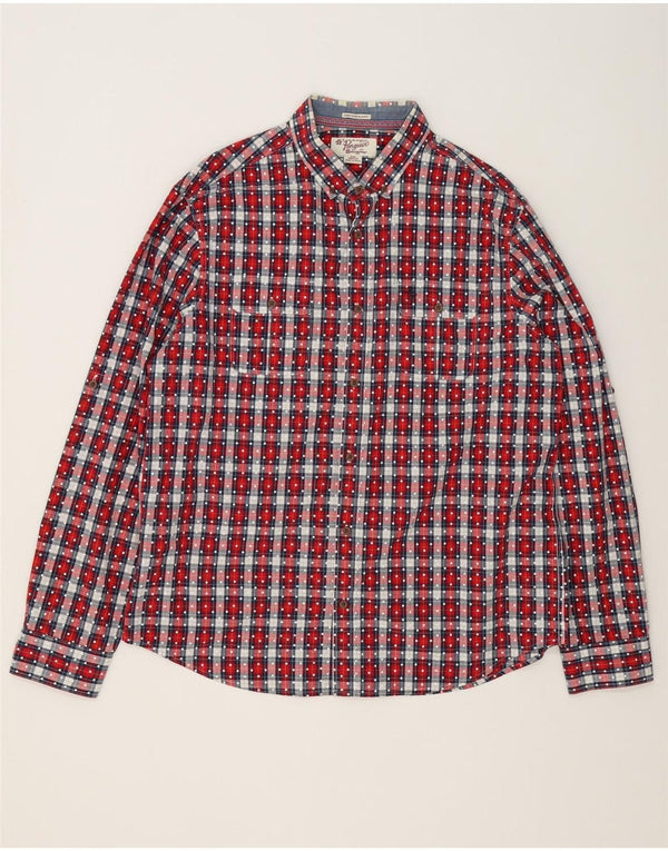 Penguin Mens Heritage Slim Fit Shirt 2XL Red Check Cotton