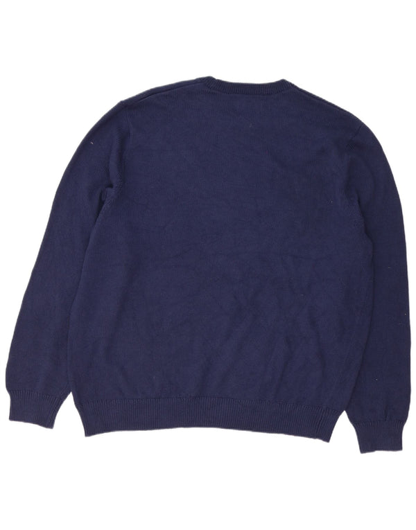 Chaps Mens Regular Fit Crew Neck Jumper Sweater 2XL Navy Blue Classic