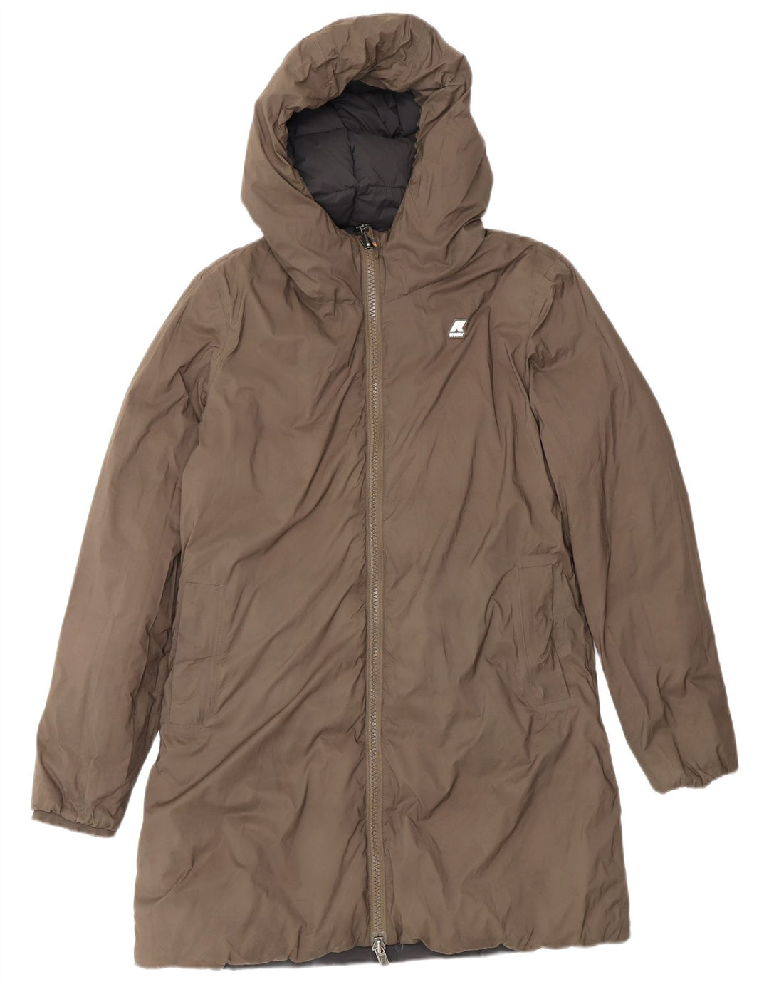 K-Way Womens Oversized Hooded Reversible Padded Coat UK 8 Small Black