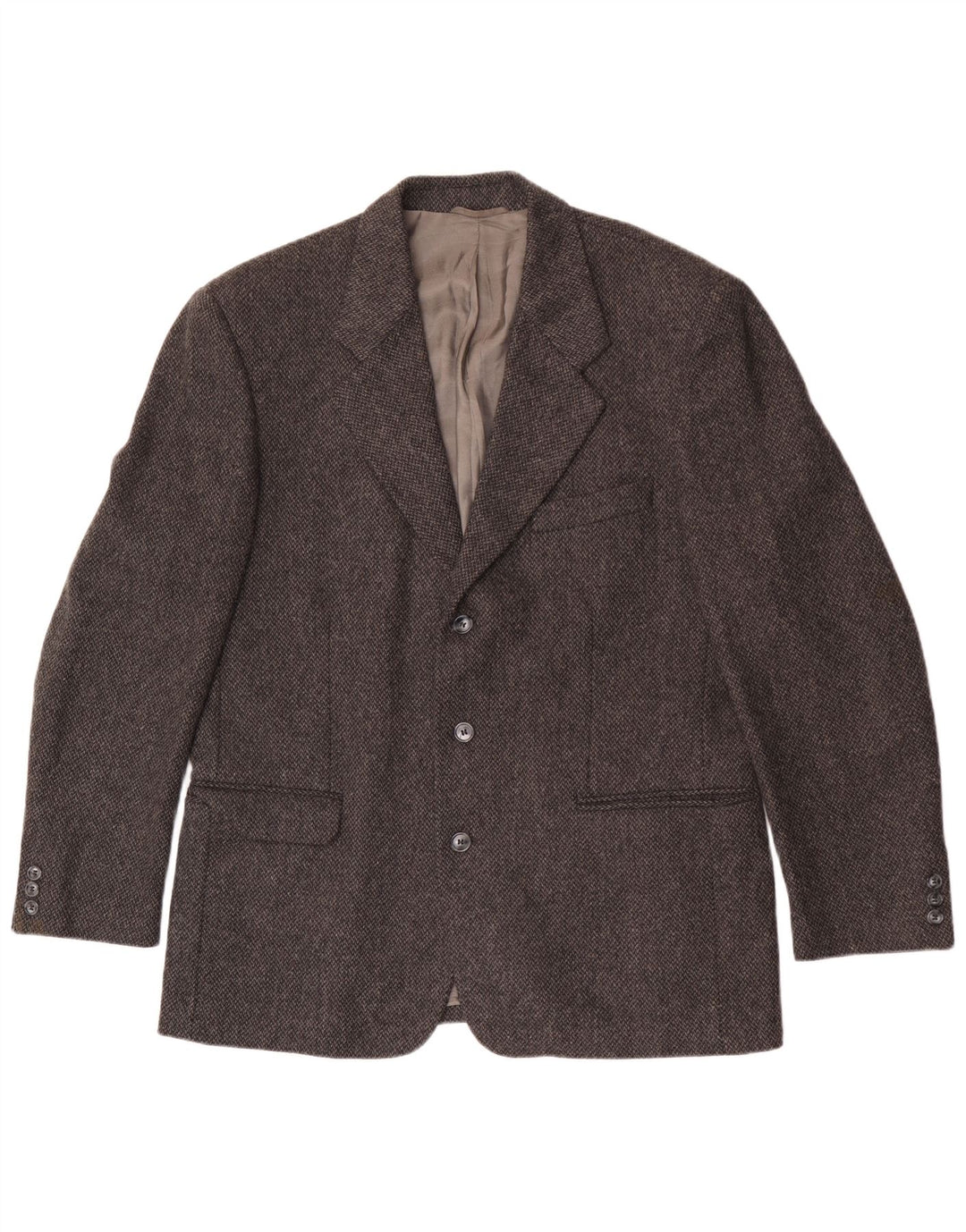 Stefanel Chaqueta tipo blazer de 3 botones para hombre IT 52 XL Lana gris
