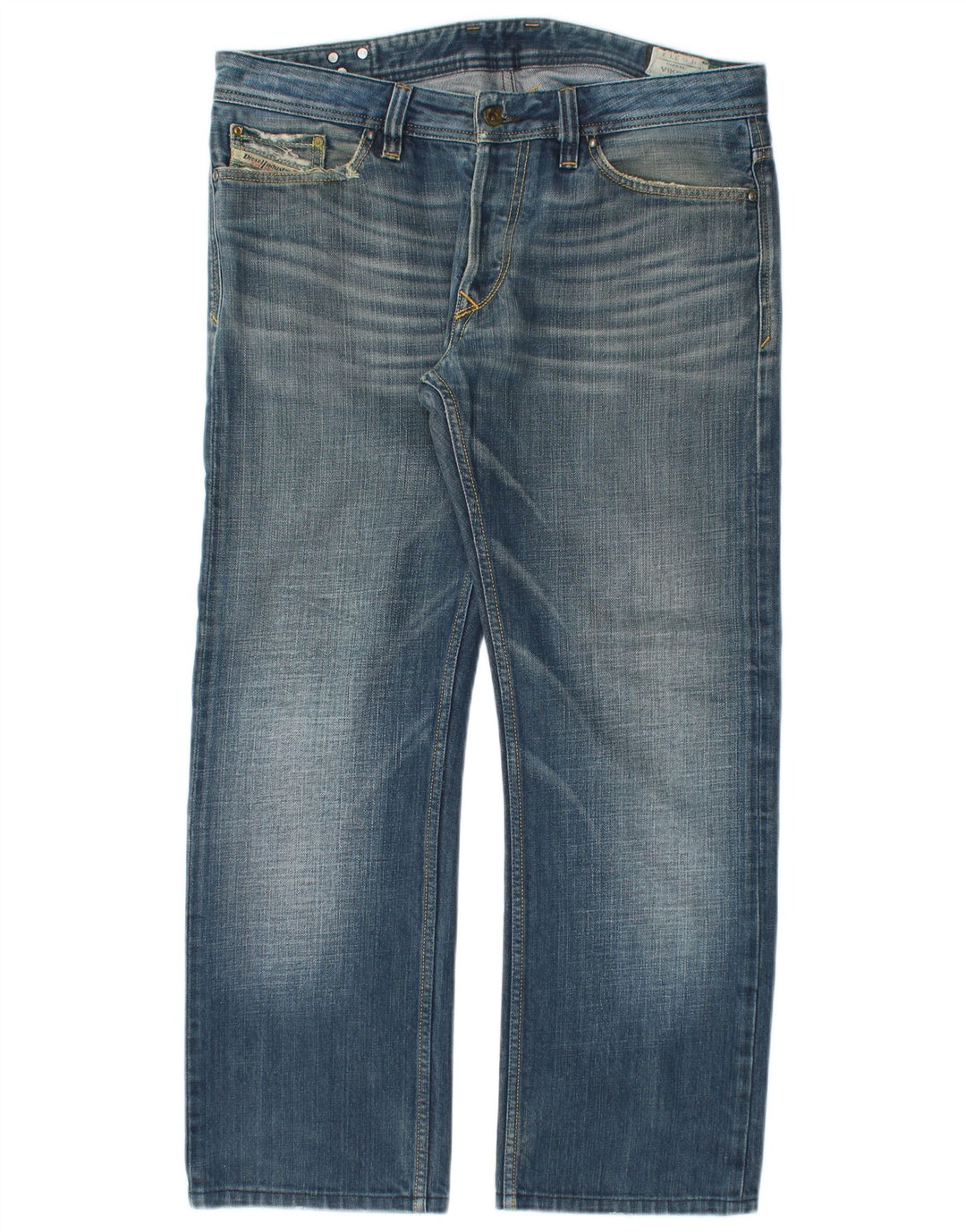 Diesel Mens Straight Jeans W33 L28 Blue Cotton