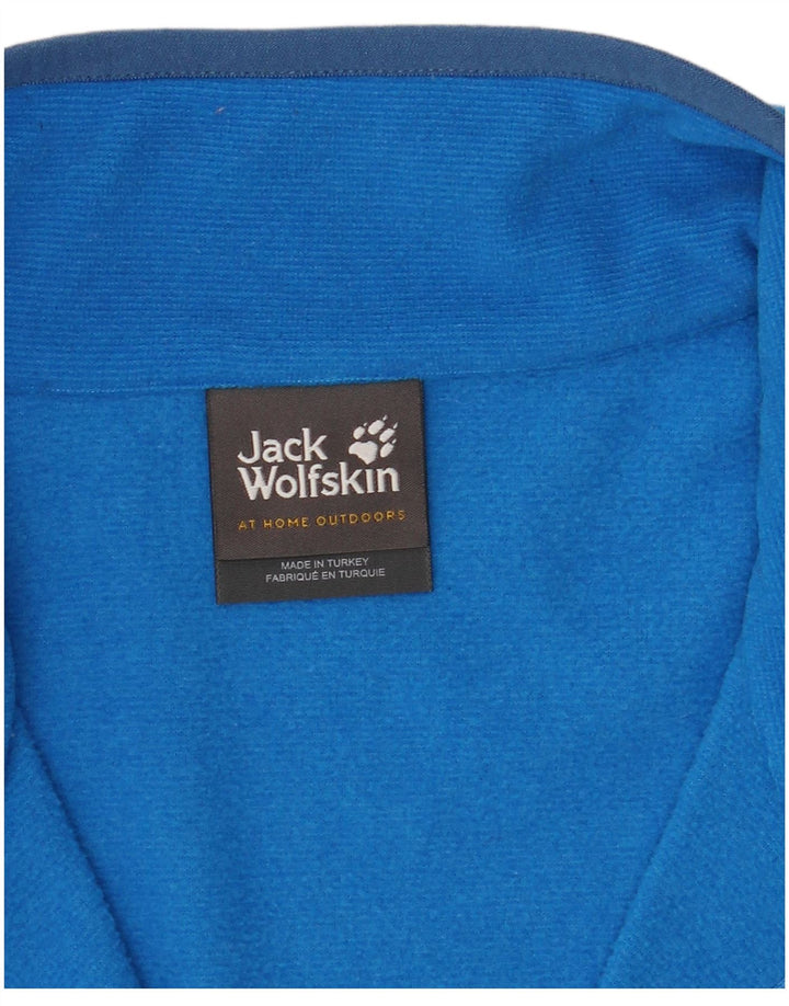 Jack Wolfskin Mens Zip Neck Fleece Jumper 2XL Blue Polyester