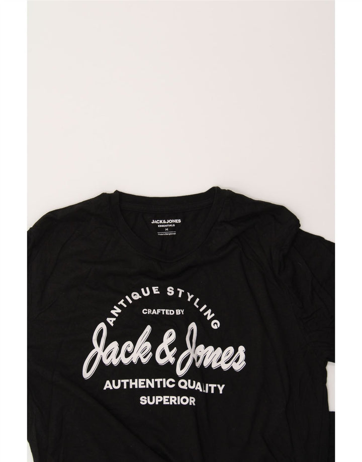 JACK & JONES Mens Graphic T-Shirt Top Medium Black Cotton Vintage Jack & Jones and Second-Hand Jack & Jones from Messina Hembry 