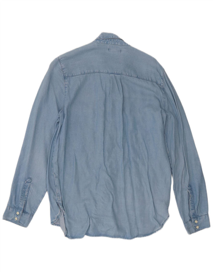 Camisa jeans feminina Gap Reino Unido 14 Lyocell azul médio