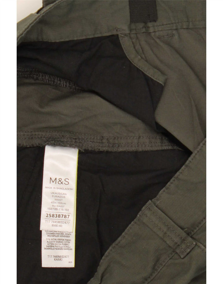 Marks & Spencer Mens Cargo Shorts W40 XL Khaki Cotton