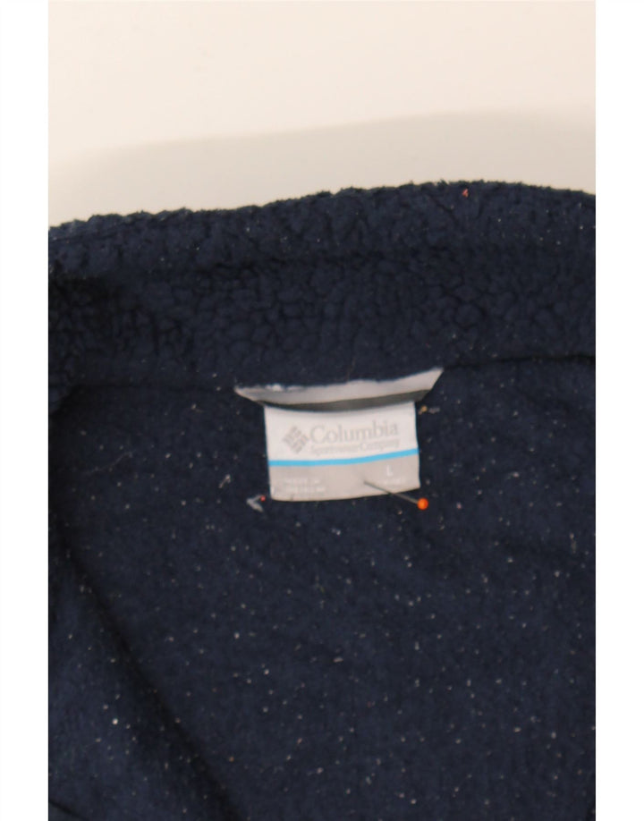 COLUMBIA Boys Fleece Jacket 14-15 Years Large  Navy Blue Polyester Vintage Columbia and Second-Hand Columbia from Messina Hembry 