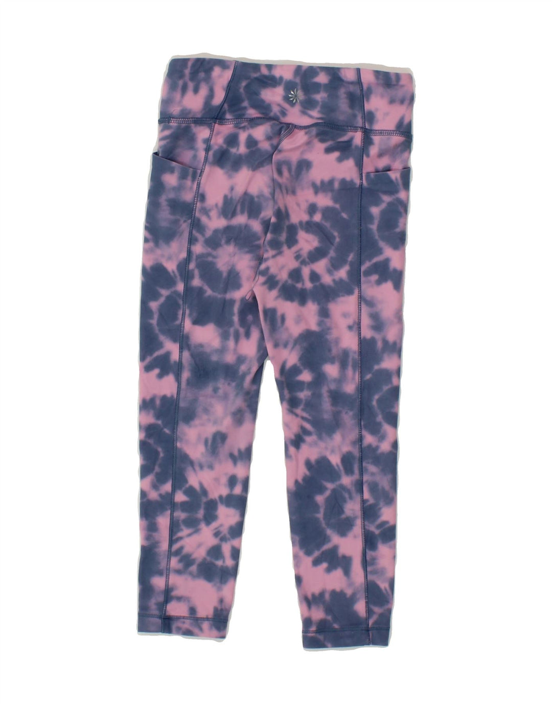 ATHLETA Girls Leggings 6-7 Years Small  Pink Tie Dye Polyester Vintage Athleta and Second-Hand Athleta from Messina Hembry 