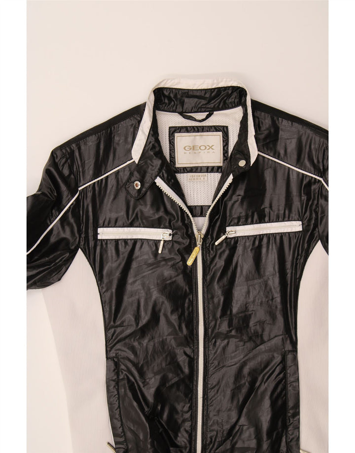GEOX Womens Bomber Jacket UK 8 Small  Black Colourblock Polyester Vintage Geox and Second-Hand Geox from Messina Hembry 
