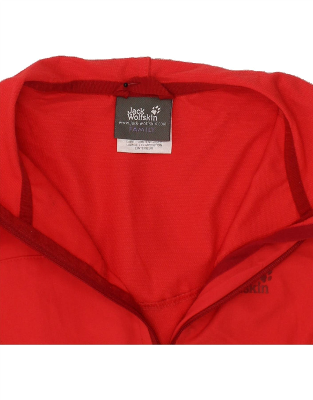 JACK WOLFSKIN Girls Hooded Rain Jacket 7-8 Years Red Polyester Vintage Jack Wolfskin and Second-Hand Jack Wolfskin from Messina Hembry 