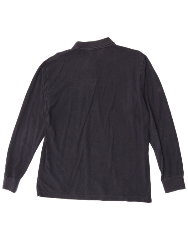 Kappa Mens Long Sleeve Polo Shirt Medium Navy Blue Cotton
