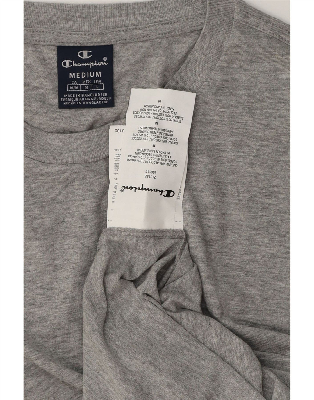 T-shirt da uomo CHAMPION Top in cotone mélange grigio medio