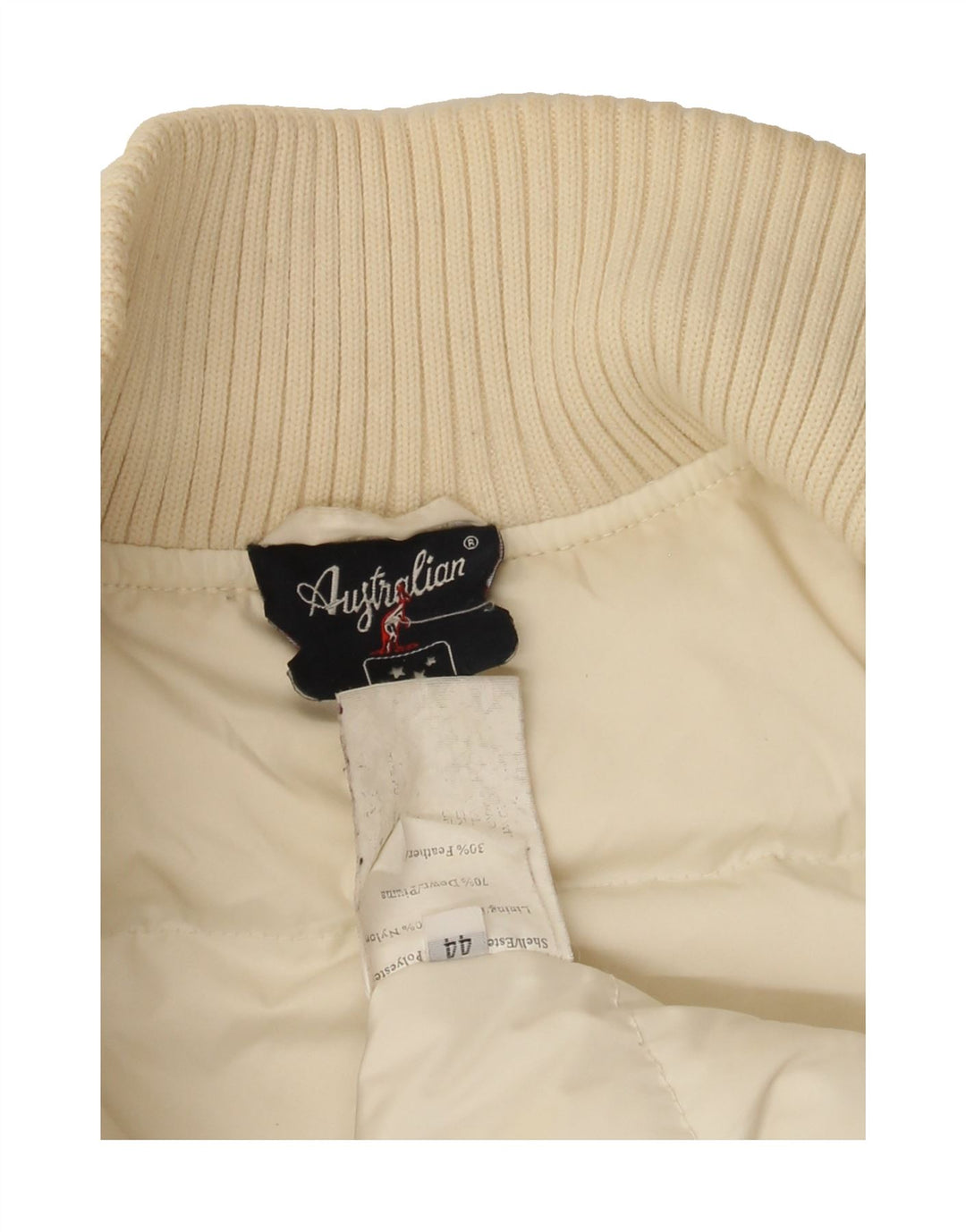 AUSTRALIAN L'ALPINA Womens Padded Jacket IT 44 Medium Off White Nylon Vintage AUSTRALIAN L'ALPINA and Second-Hand AUSTRALIAN L'ALPINA from Messina Hembry 
