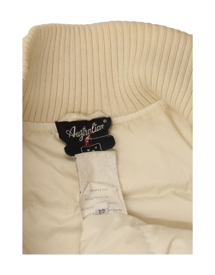 AUSTRALIAN L'ALPINA Womens Padded Jacket IT 44 Medium Off White Nylon Vintage AUSTRALIAN L'ALPINA and Second-Hand AUSTRALIAN L'ALPINA from Messina Hembry 
