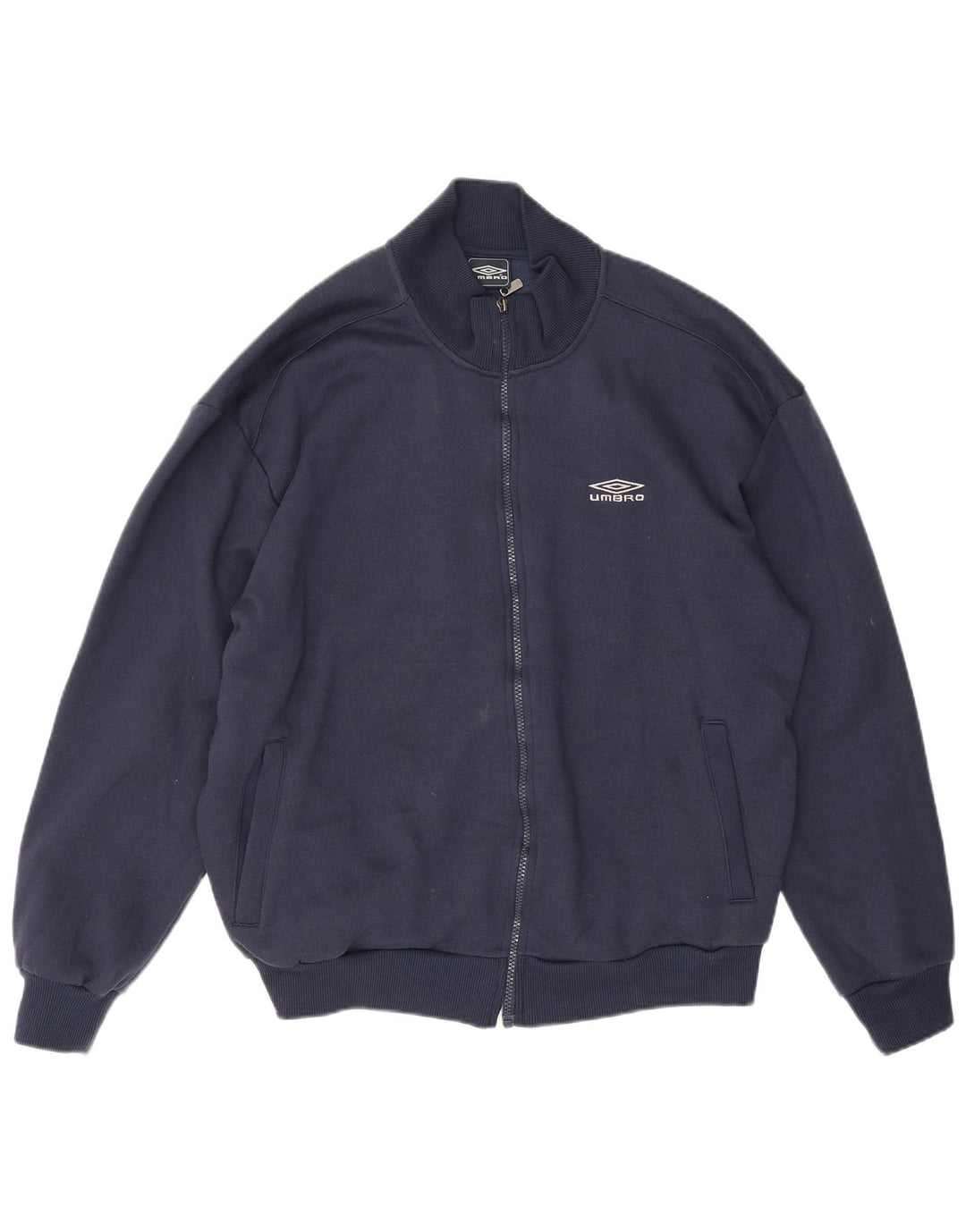 Umbro Mens Tracksuit Top Jacket Large Navy Blue Polyester