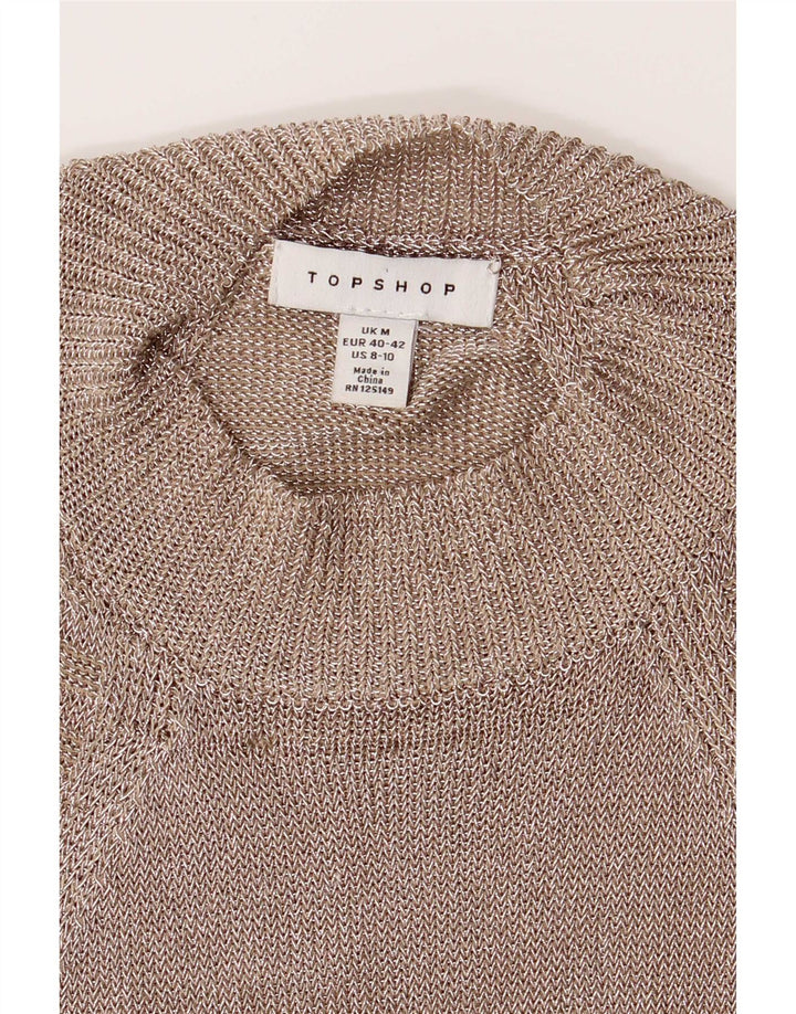 Topshop Dame Halter Top UK 12 Medium Sølv