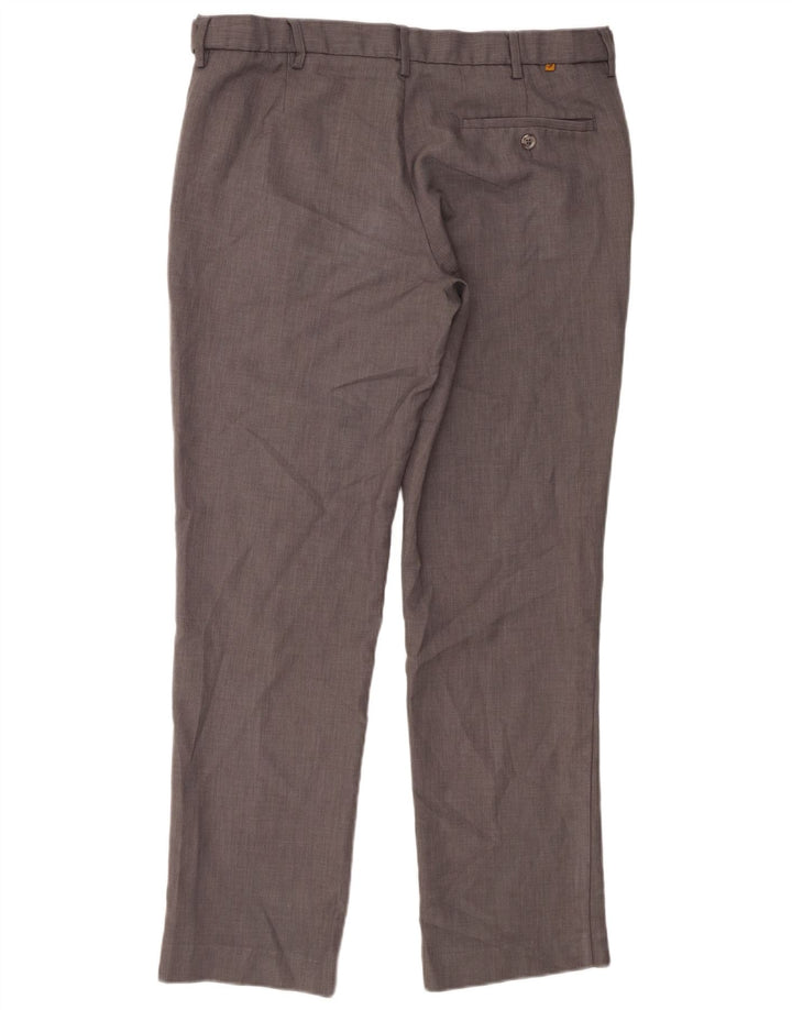 Farah Mens Classic Straight Chino Trousers W36 L31 Grey Polyester