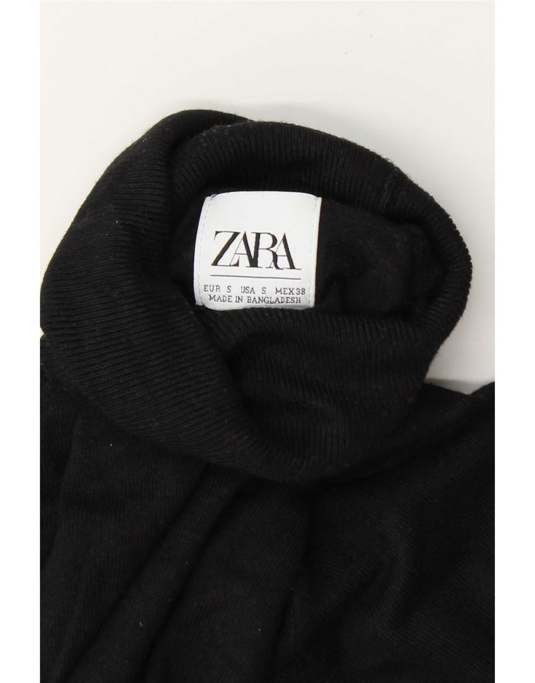 Zara Womens Roll Neck Jumper Sweater UK 10 Small Black