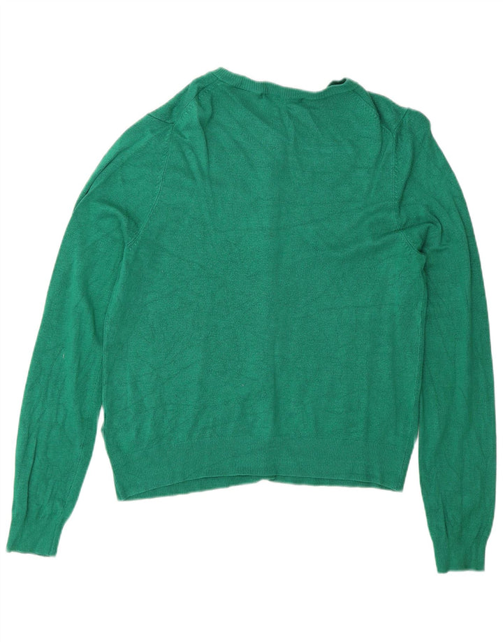 Marks & Spencer Womens Cardigan Sweater UK 12 Medium Green Viscose