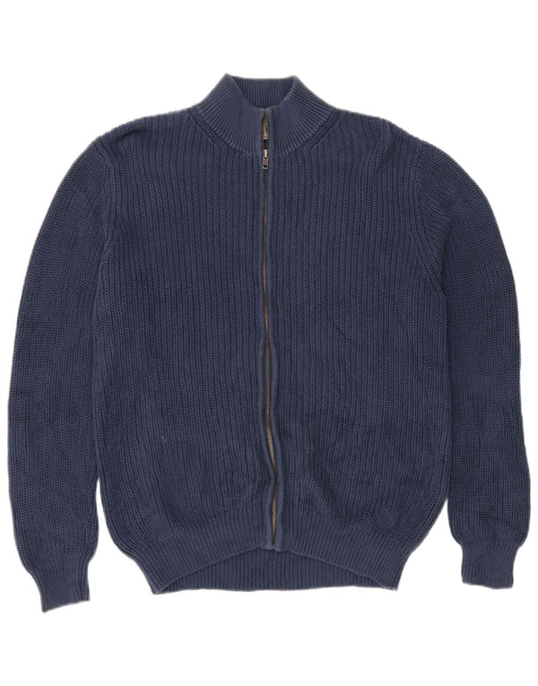L.L.Bean Cardigan entièrement zippé pour homme en coton bleu marine