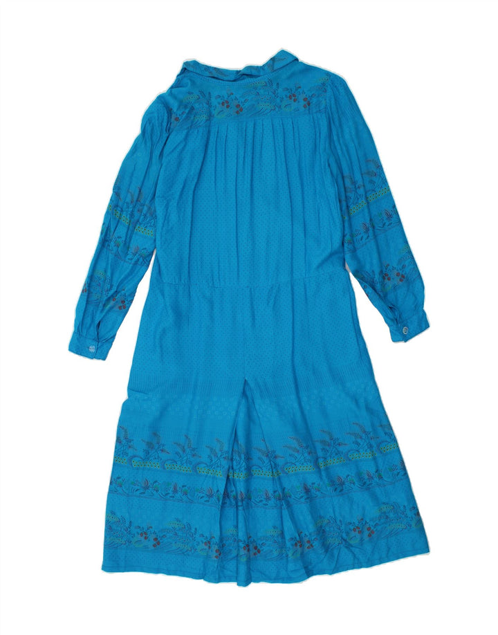 VINTAGE Womens Pullover Shirt Dress UK 16 Large Blue Spotted Vintage Vintage and Second-Hand Vintage from Messina Hembry 