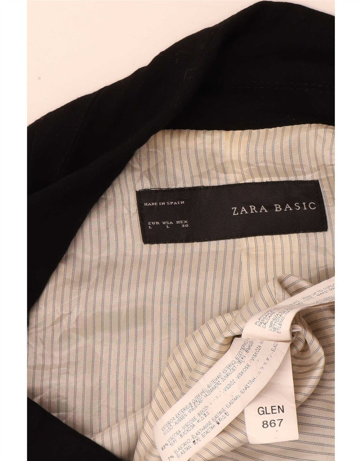 Jaqueta blazer feminina Zara com 1 botão Reino Unido 16 grande viscose preta