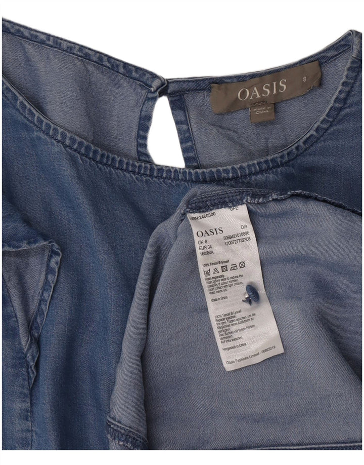 Abito in denim da donna Oasis UK 8 piccolo Lyocell blu