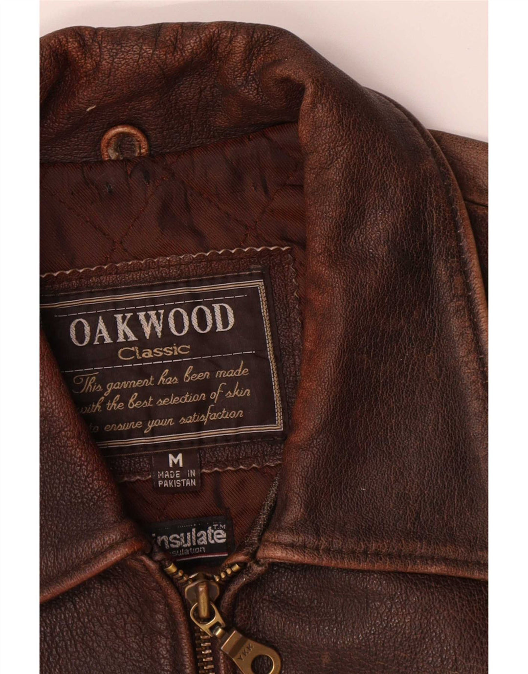 Oakwood Chaqueta de cuero para hombre UK 38 Marrón medio