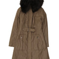 Dkny Womens Overcoat UK 6 XS Khaki Ramie