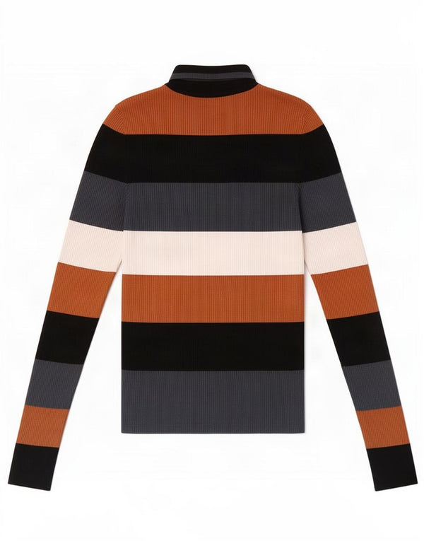Top corto da donna Zara a maniche lunghe UK 12 Viscosa a righe multicolore media