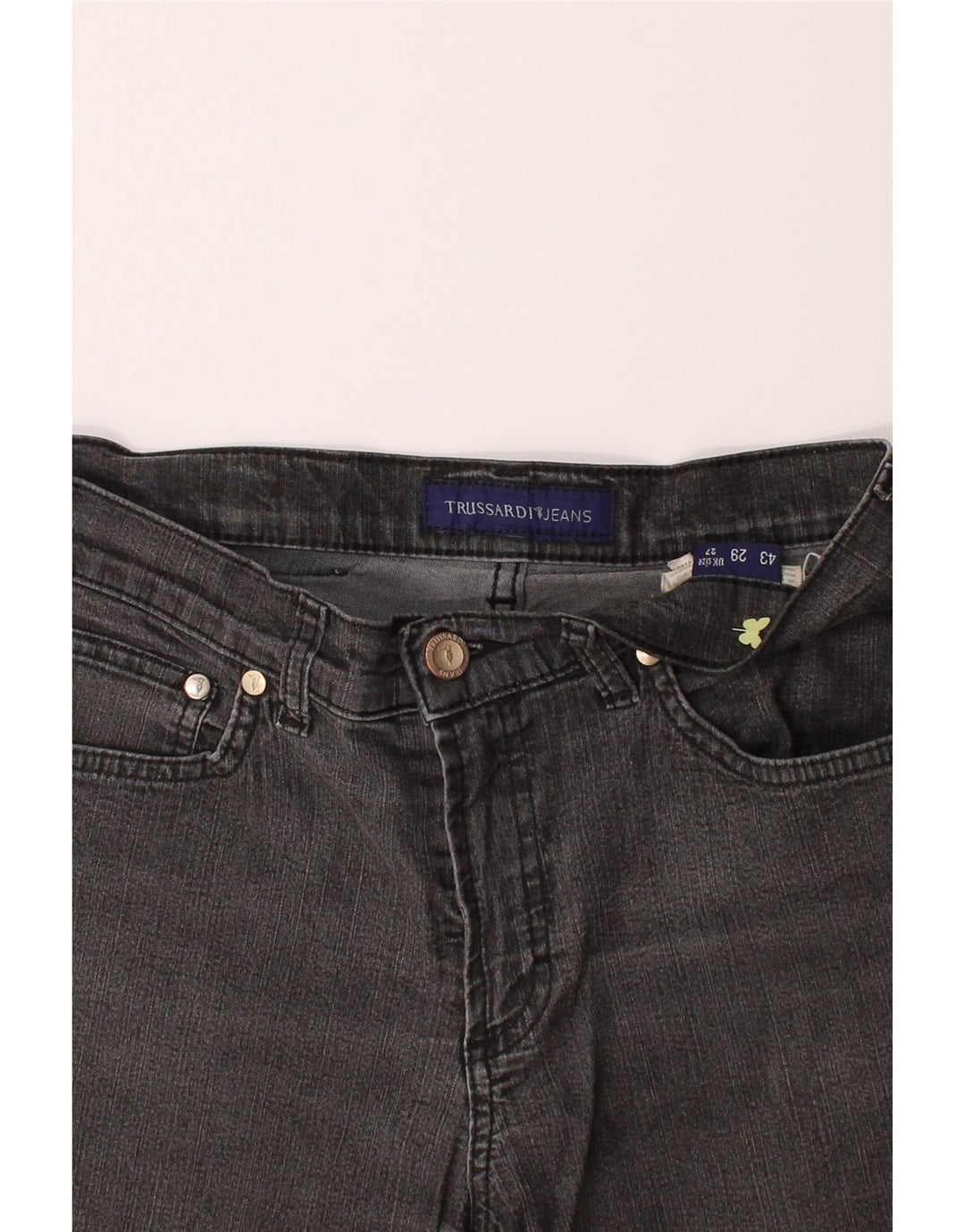 TRUSSARDI Womens Straight Jeans W27 L30 Grey Cotton Vintage Trussardi and Second-Hand Trussardi from Messina Hembry 