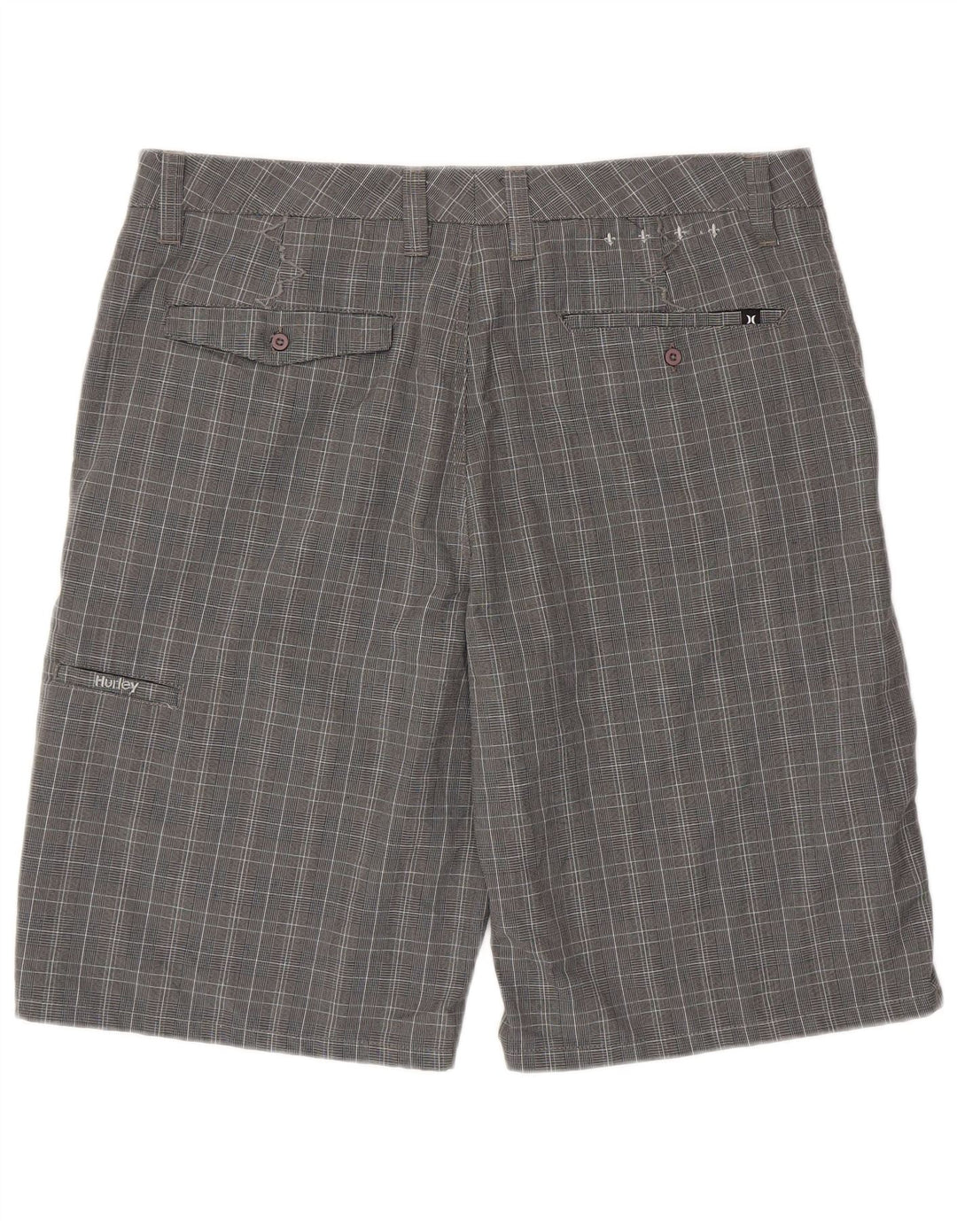 Hurley Mens Chino Shorts W36 Large Grey Houndstooth Polyester