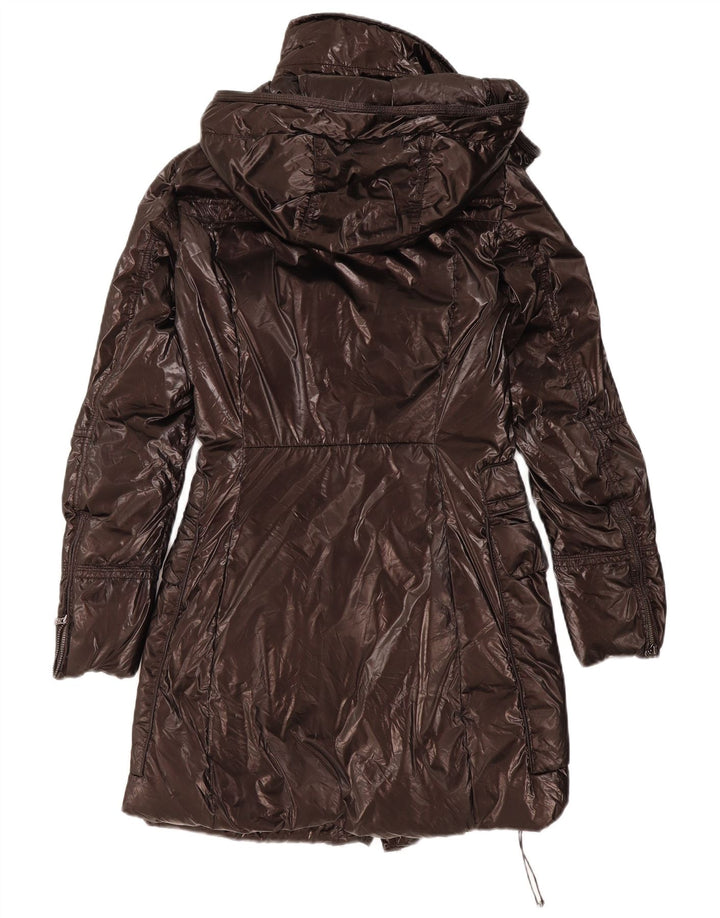 PEUTEREY Womens Hooded Padded Coat IT 40 Small Brown
