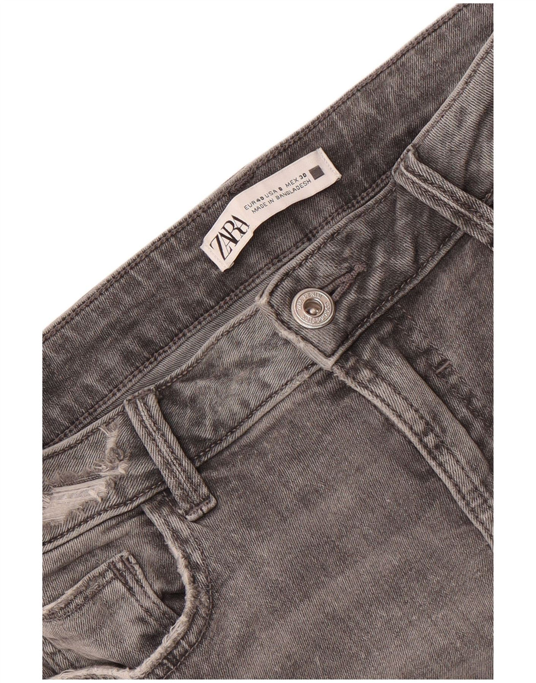 Zara Womens Cropped Jeans EU 40 Medium W30 L24 Grå