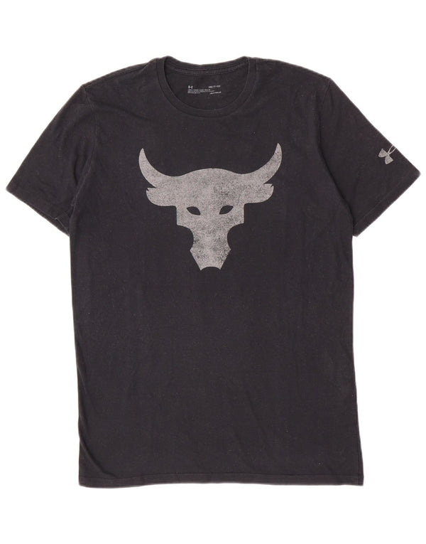 Under Armour Mens Heat Gear grafikus póló felső kis fekete pamut