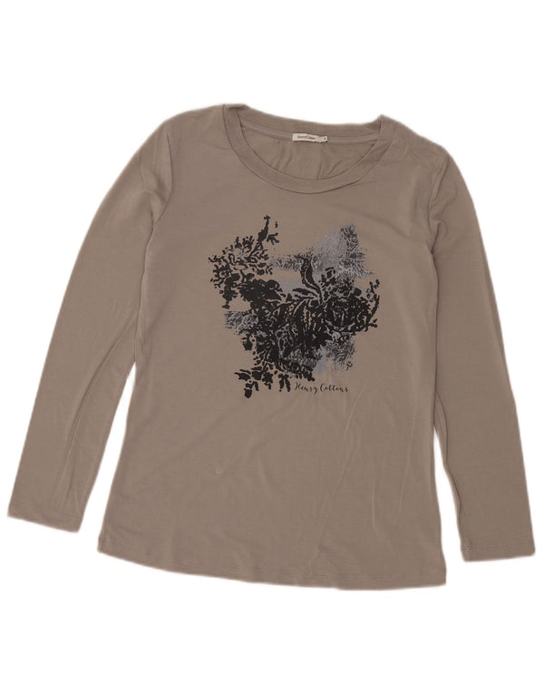 Henry Cottons Dame Grafisk Top Langærmet IT 44 Medium Grey Floral