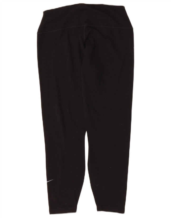 Nike Womens Dri Fit Leggings UK 16 Large  Black Polyester