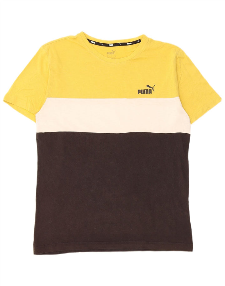 T-shirt da uomo Puma Top in cotone color block medio multicolore