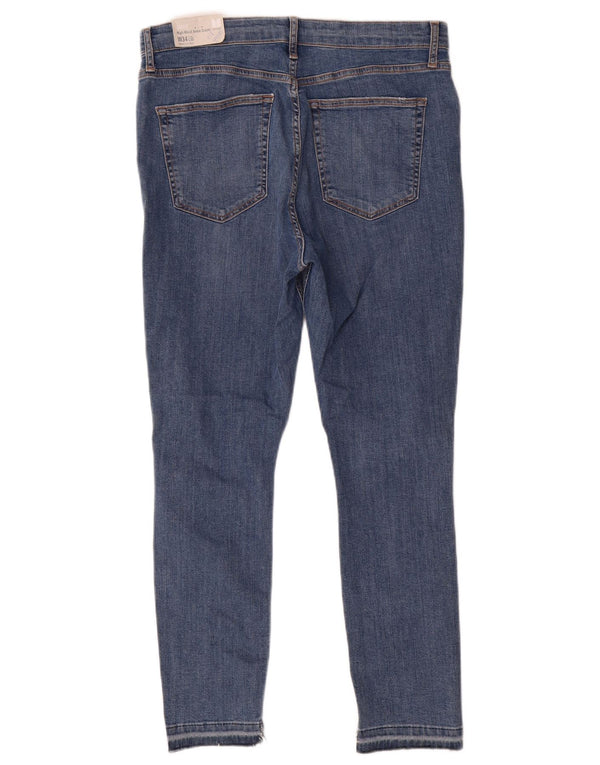 Topshop Damen Jamie Distressed High Waist Skinny Jeans W34 L28 Blaue Baumwolle